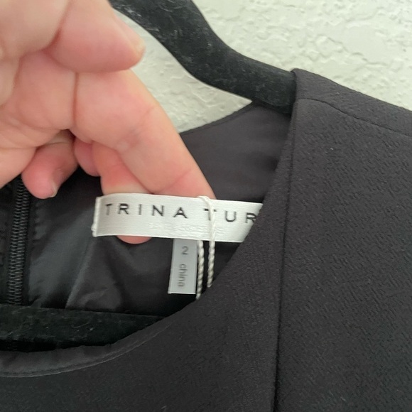 NWT Trina Turk Fringe Little Black Cocktail Dress - Picture 4 of 8